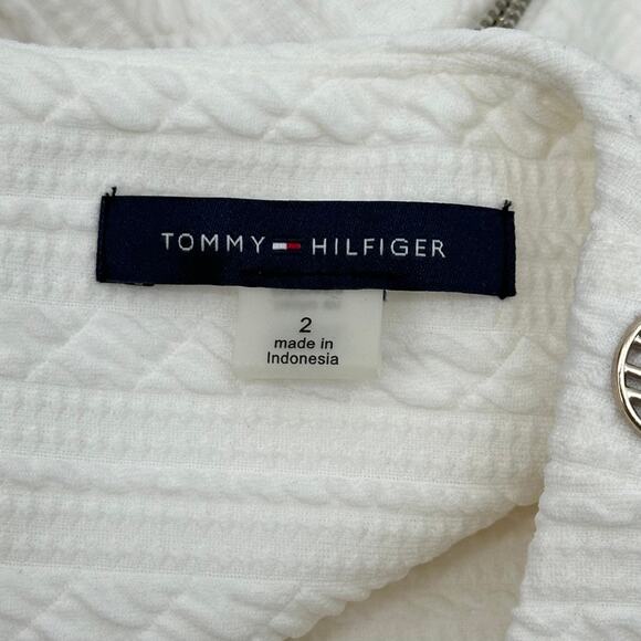 TOMMY HILFIGER Button-Trimmed Jacquard-Knit Fit & Flare Dress - Size 2 NWT - Picture 3 of 16